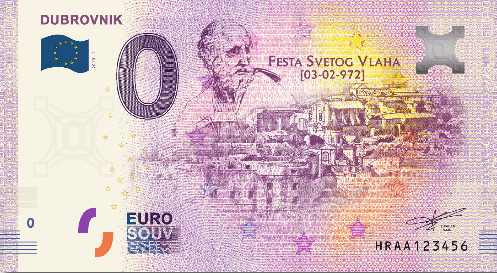 Dubrovnik €0 Euro Souvenir banknote