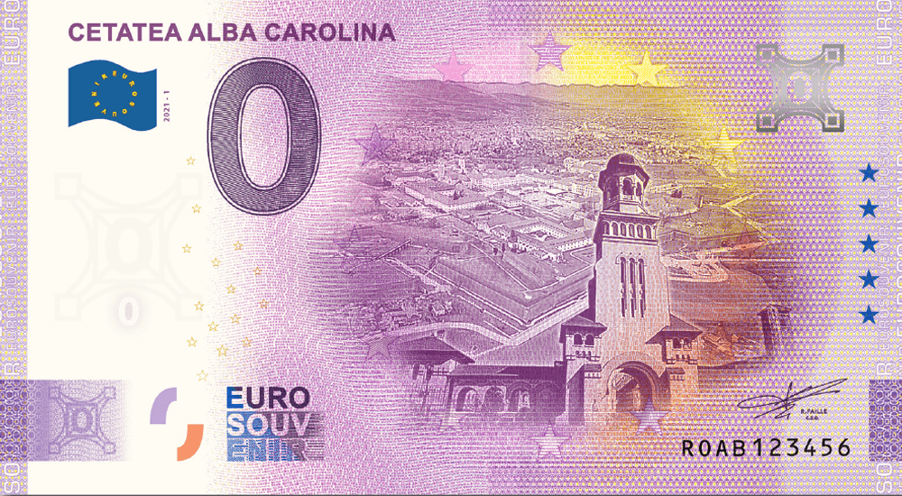 €0 Euro Souvenir banknote for the Alba Carolina Citadel, Romania