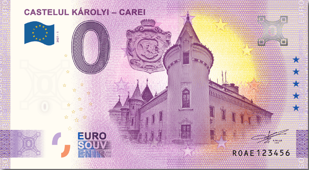 €0 Euro Souvenir banknote for Károlyi Castle, Carei