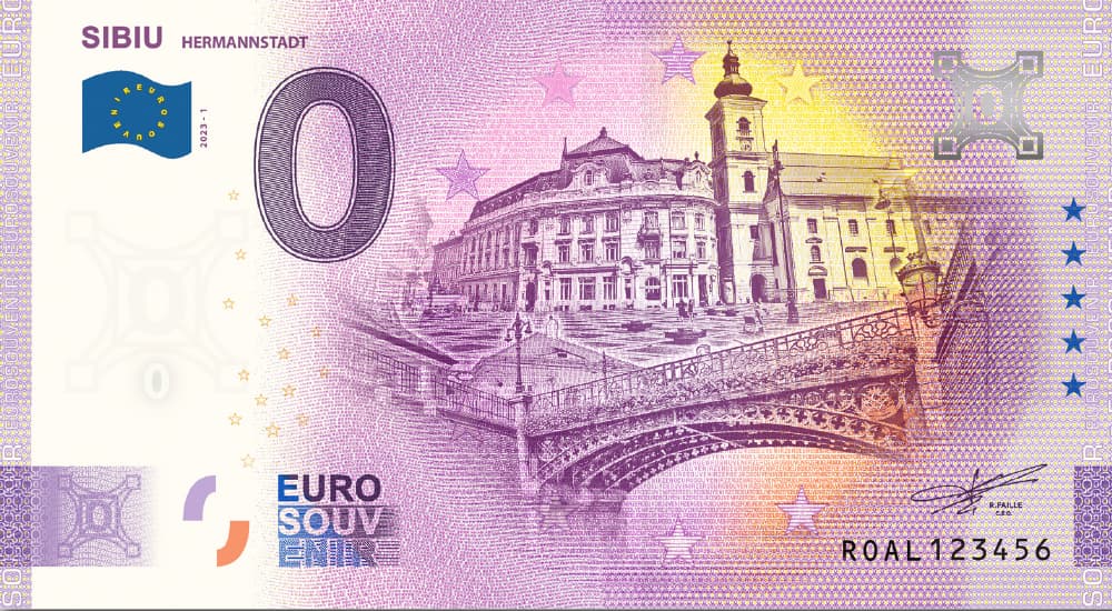 €0 Euro Souvenir banknote for Sibiu, Romania