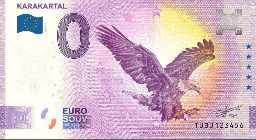 €0 Euro Souvenir banknote with the Karakartal motif