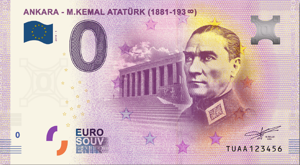 €0 Euro Souvenir banknote for Anıtkabir, Ankara