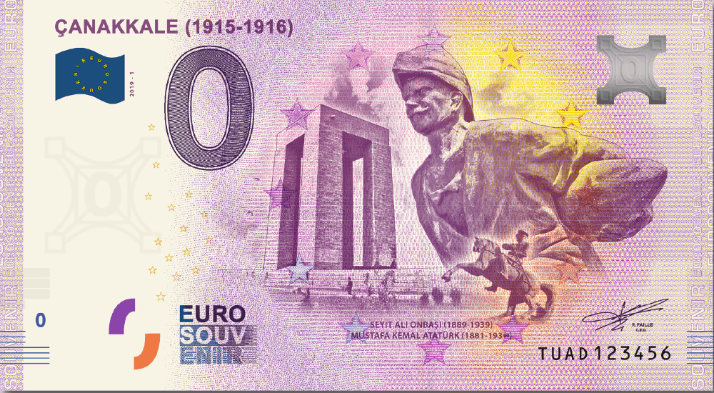€0 Euro Souvenir banknote for Çanakkale, 1915–1916