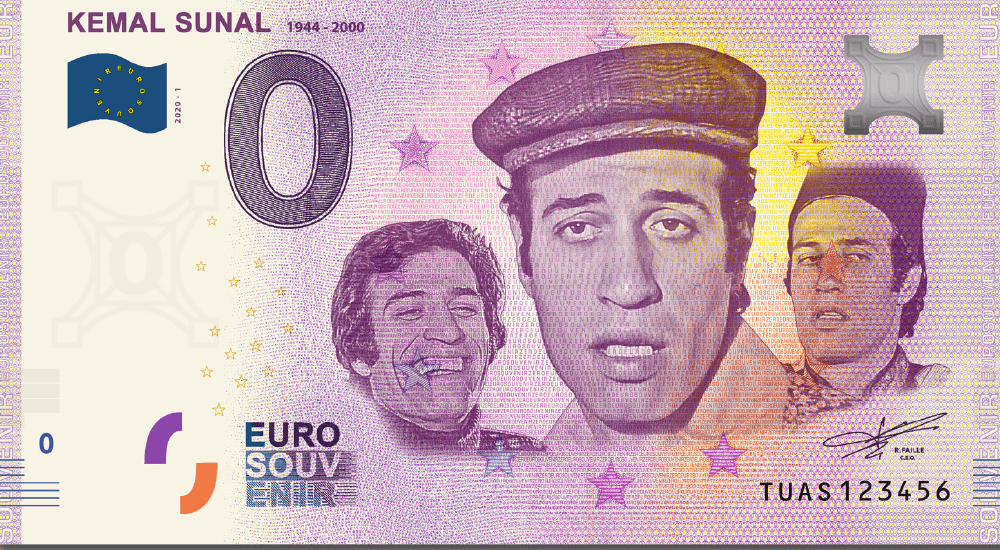 €0 Euro Souvenir banknote featuring Kemal Sunal