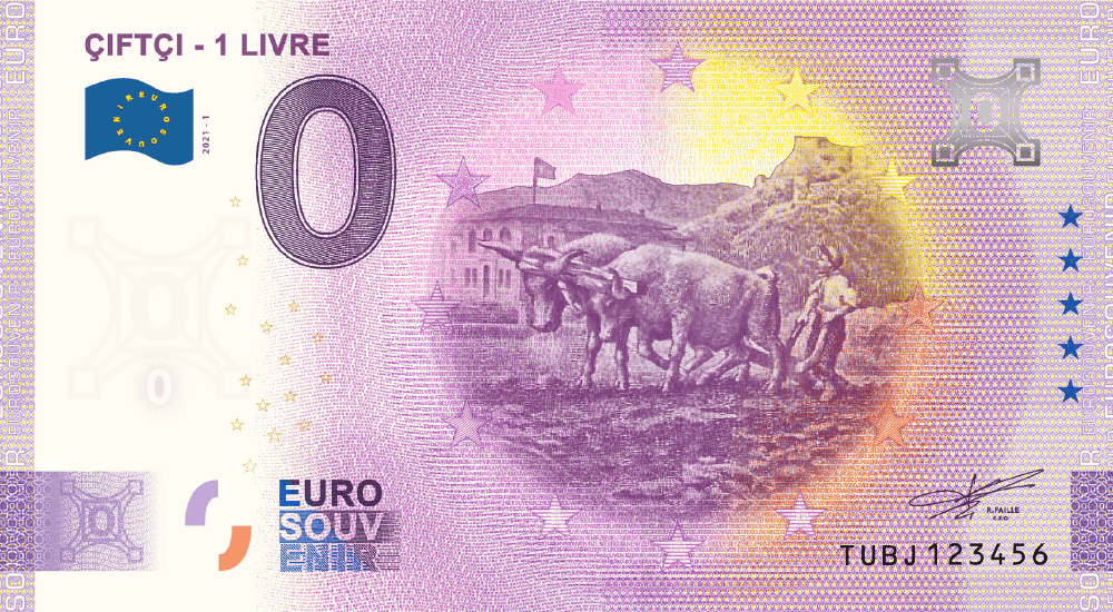 €0 Euro Souvenir banknote with the Çiftçi motif